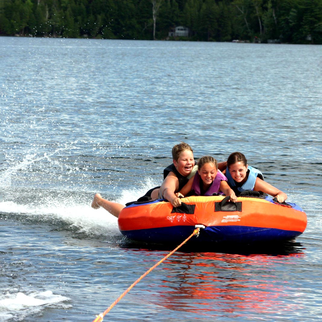 kids having fun at lake